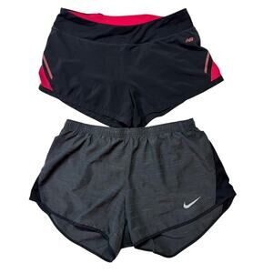 Nike Dri-Fit Gray | New Balance Pink & Black | Women's Medium Athletic Shorts